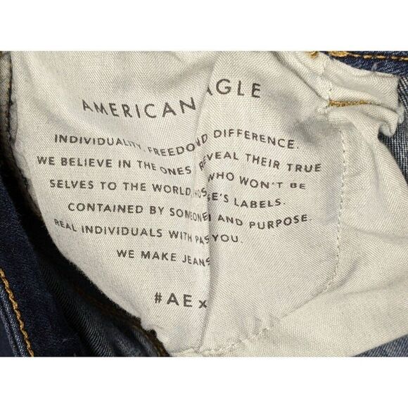 American Eagle Size 4 Regular Stretch Skinny Denim Blue Jeans Jeggings - Picture 6 of 13